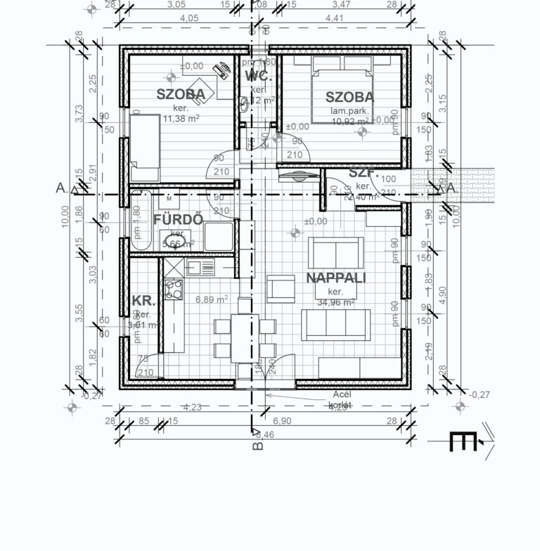 70nm-Könnyűszerkezetesház-Keszhaz-alaprajz