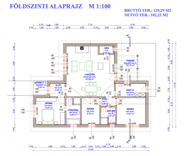 TTMH SIGRID 102 könnyűszerkezetes ház alaprajz