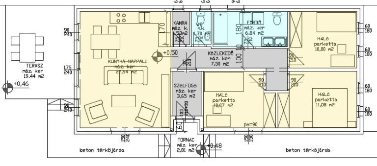 Apát SIP készház - alaprajz