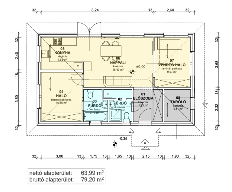 Kapocs SIP készház - alaprajz